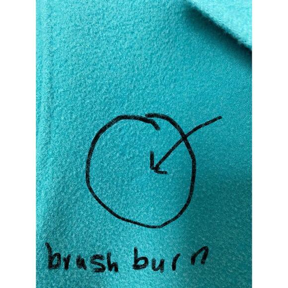 Eileen Fisher Double Breasted Wool Cashmere Blend Blazer Size M Green * Flaw* - Picture 6 of 11